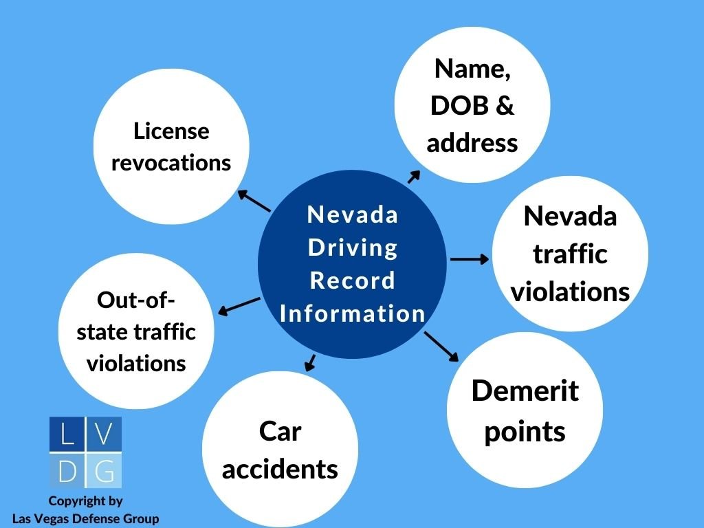 Bubble graph that illustrates the various types of information contained in a Nevada driving record