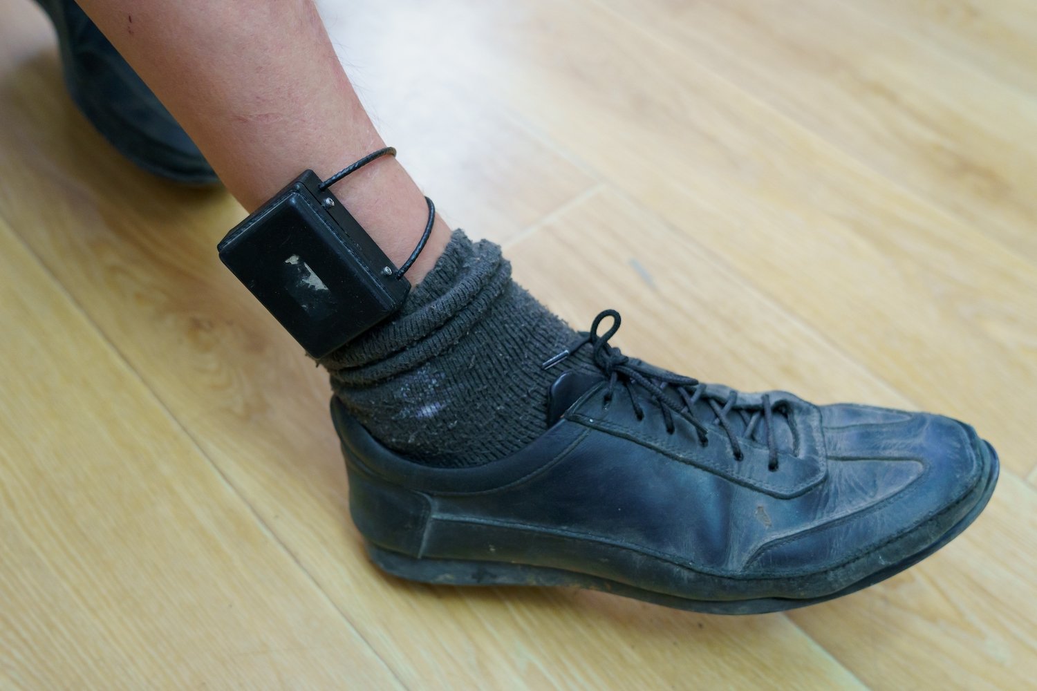 Ankle with an electronic monitoring anklet