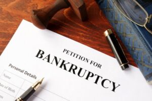 Paper that says "petition for bankruptcy"