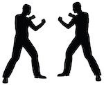 image of two men with fists raised, about to fight