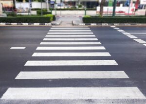Empty crosswalk on a city street