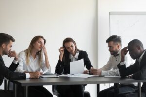 Board meeting of frustrated executives