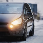 closeup of headlight