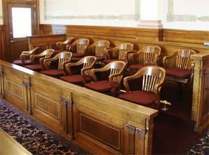 A jury box. Only felony defendants in Nevada may have a jury trial.