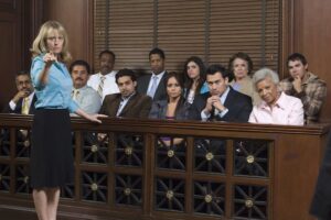 Attorney addressing a jury