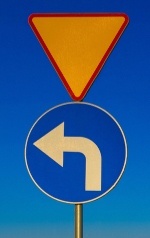 Left turn sign