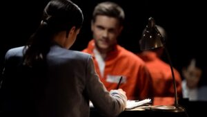 Prisoner speaking with lawyer following conviction for NRS 201.230. 