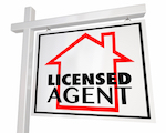Sign that says "licensed agent"