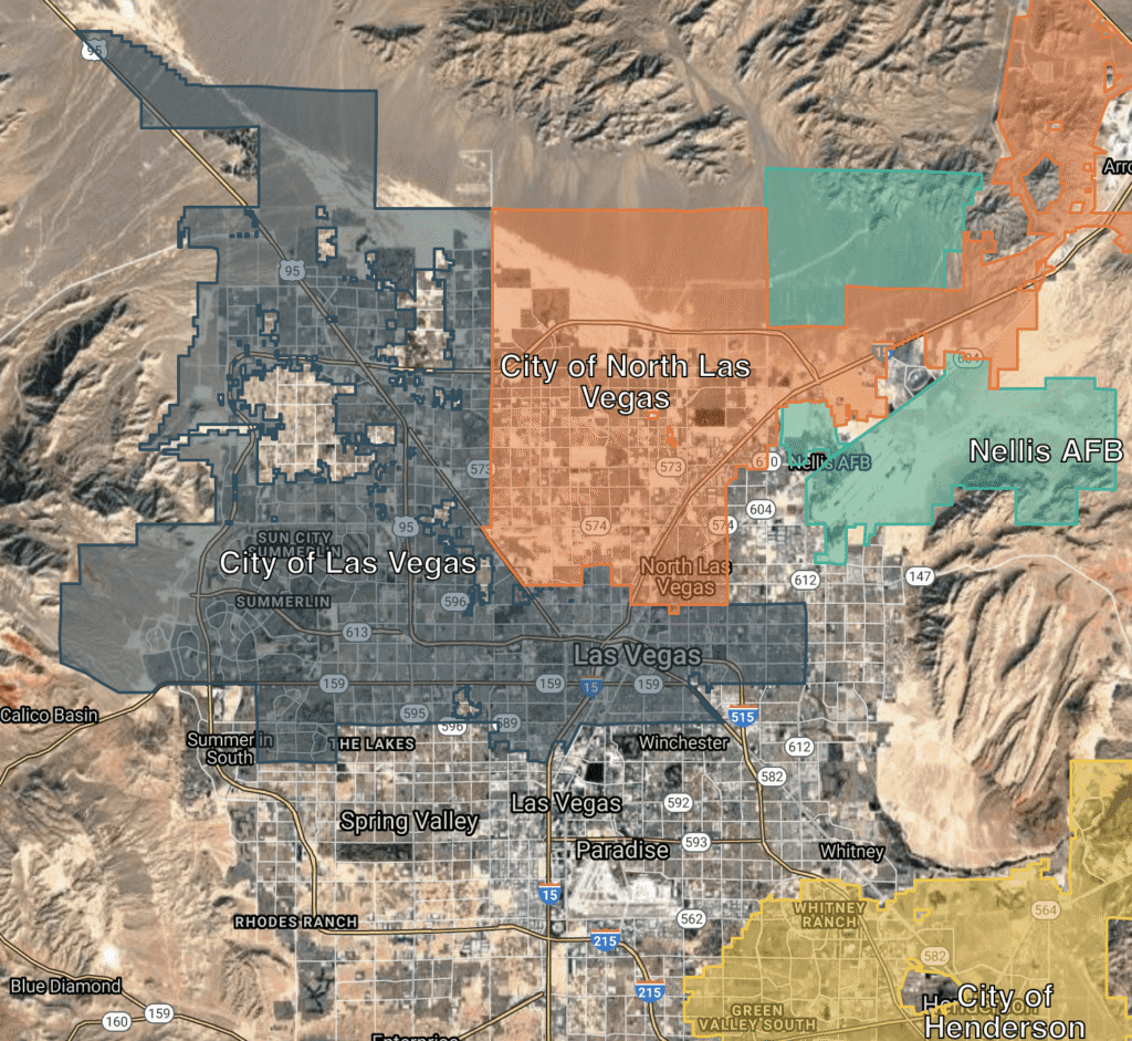 Map of the City of Las Vegas, which Municipal Court has jurisdiction over.