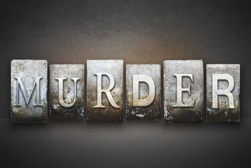 sign that reads "MURDER"