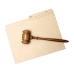 gavel and folder