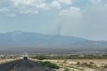 Wildfire against Nevada landscape during the day