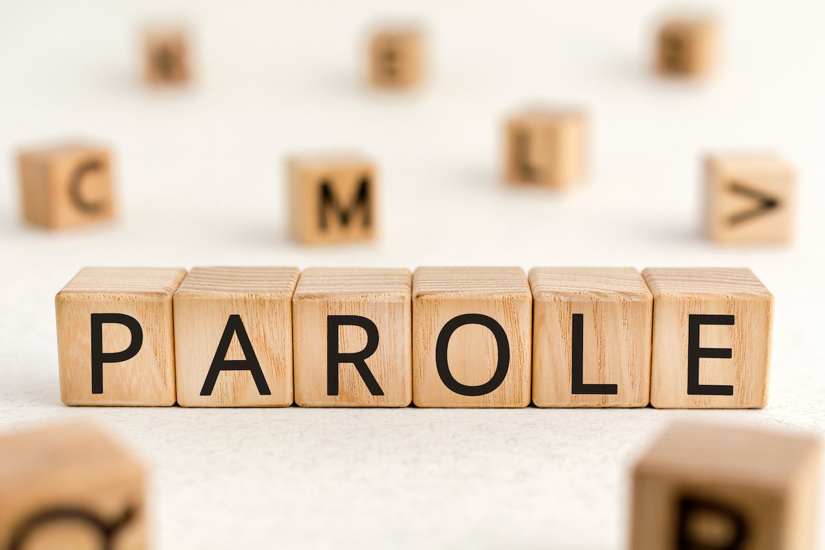 "parole" written out in wooden blocks