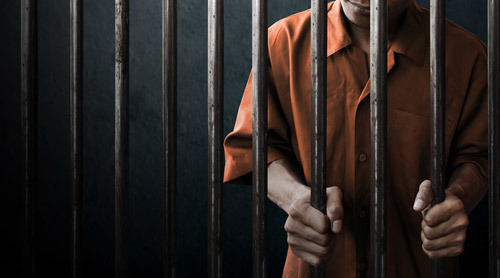 Person behind bars for committing a category C felony in Nevada