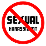 sexual harassment sign with a no symbol