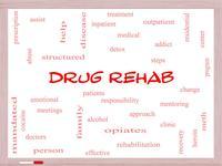 Sign that reads 'DRUG REHAB'