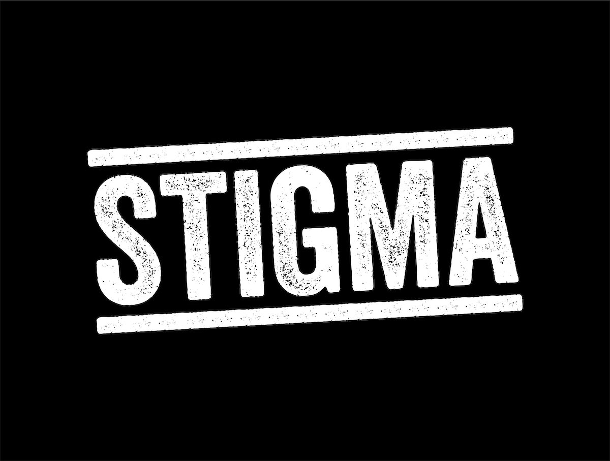 "Stigma" in white letters against black background