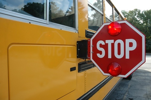 bus with stop sign