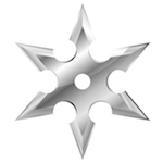 Silver trefoil against a white background