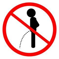 a "no public urination" sign