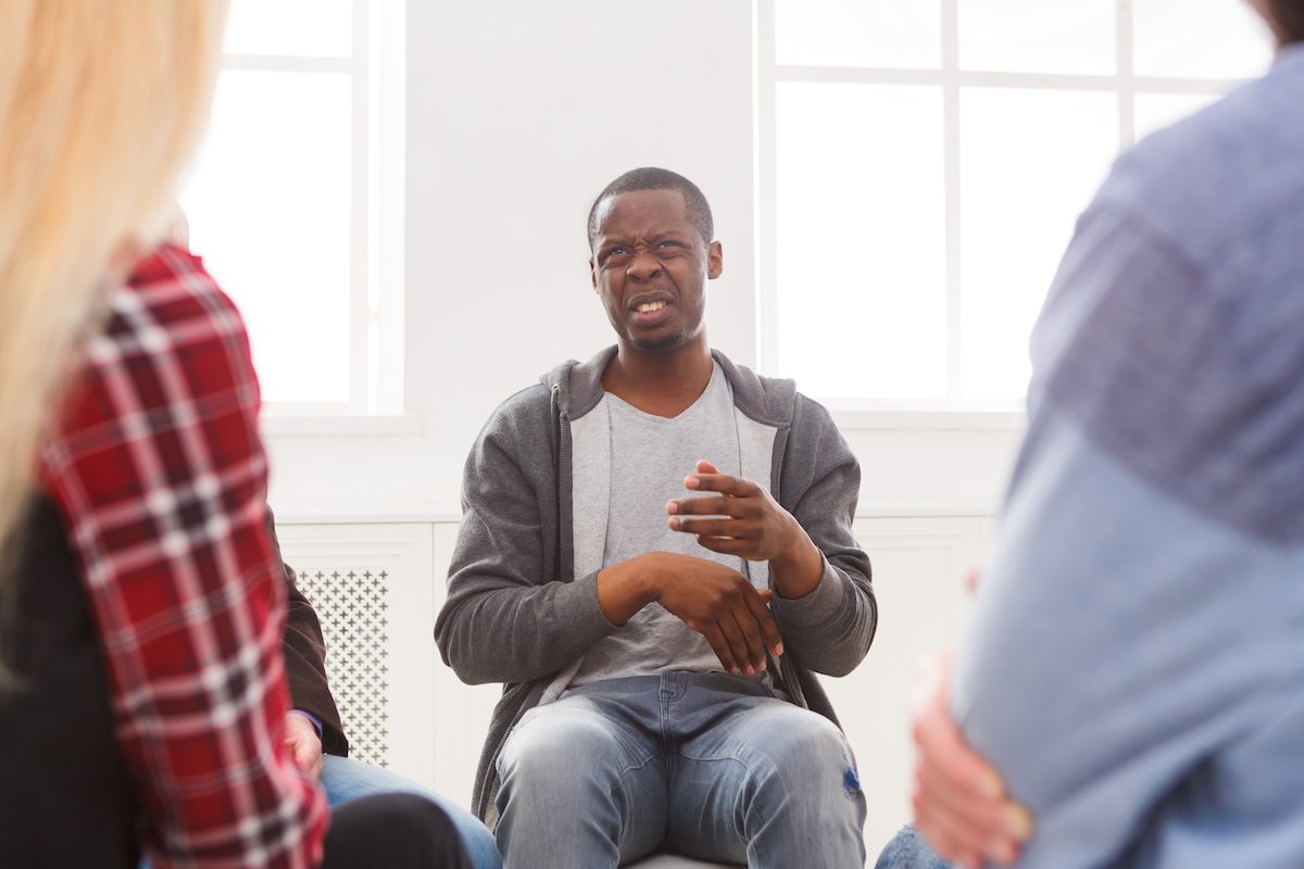 DUI victim speaking to DUI defendants during a victim impact panel in Nevada
