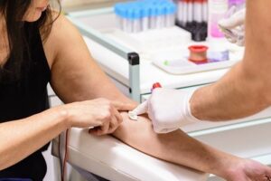 DUI arrestee submitting to a blood draw 